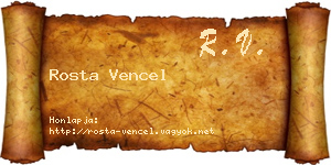 Rosta Vencel névjegykártya